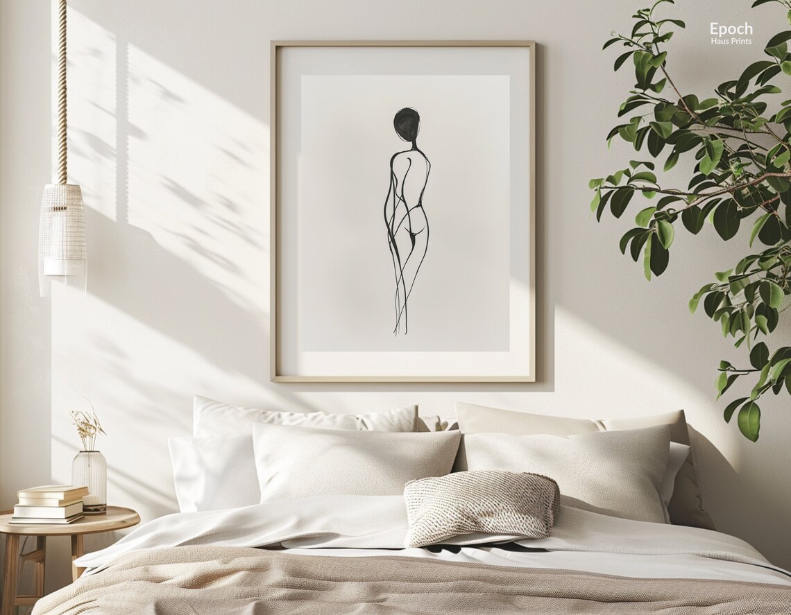Abstract Woman Stencil Line Art, Minimalist Figure - Image 2