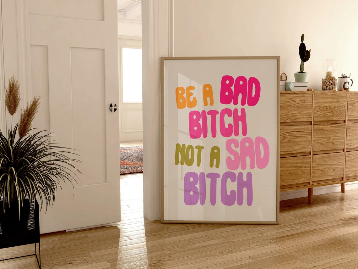 Bad Bitch Typography Art Print, Funky Bedroom Decor - Image 4