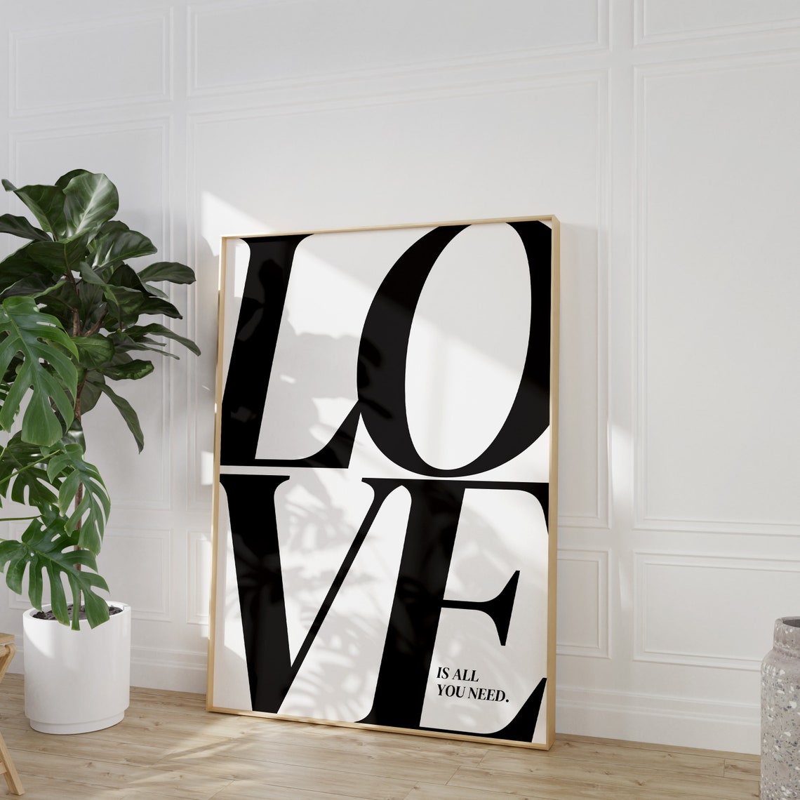 Love Is All You Need Giant Black Serif Lettering Typography Poster - Image 4
