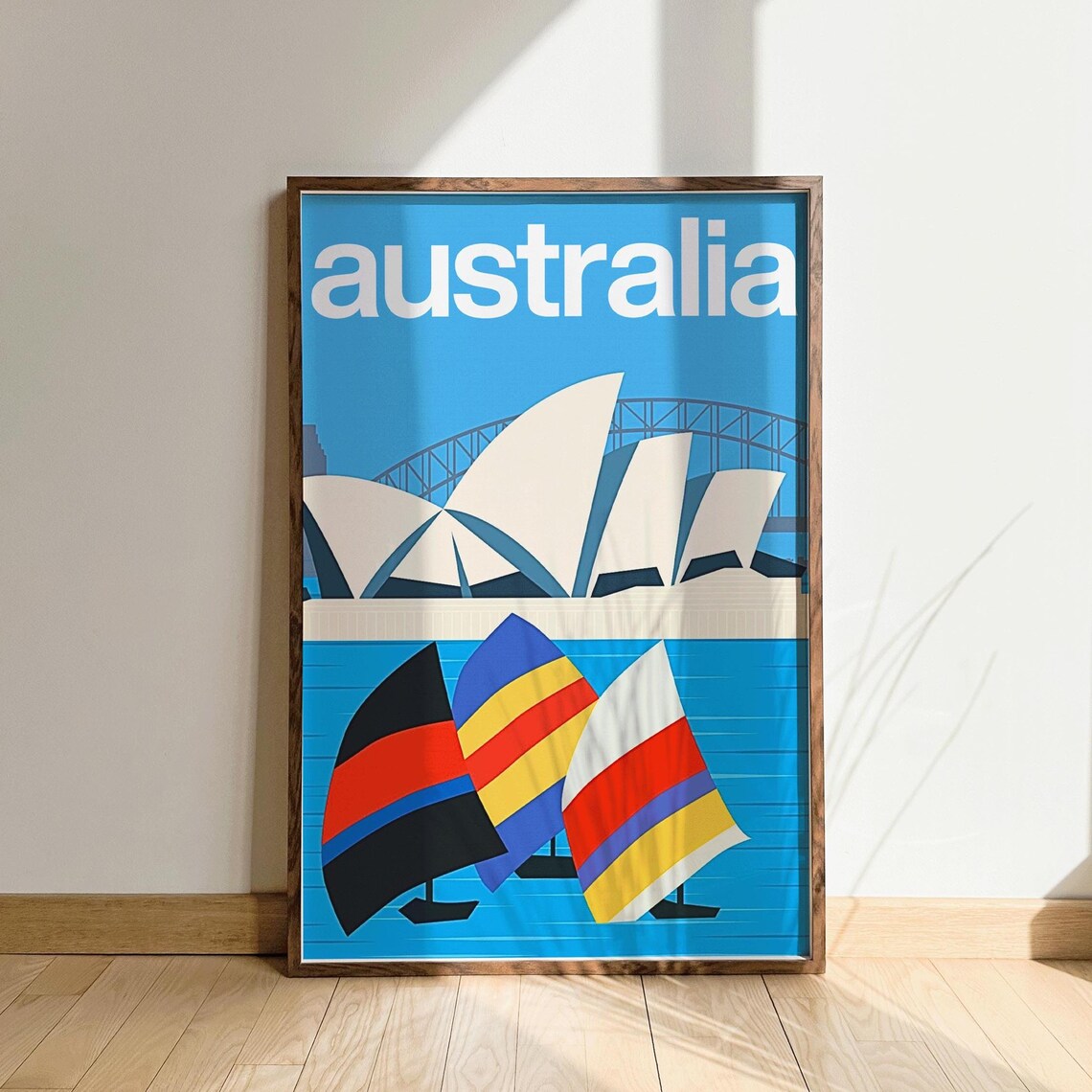 Australia Sydney Vintage Travel Poster, Retro Travel