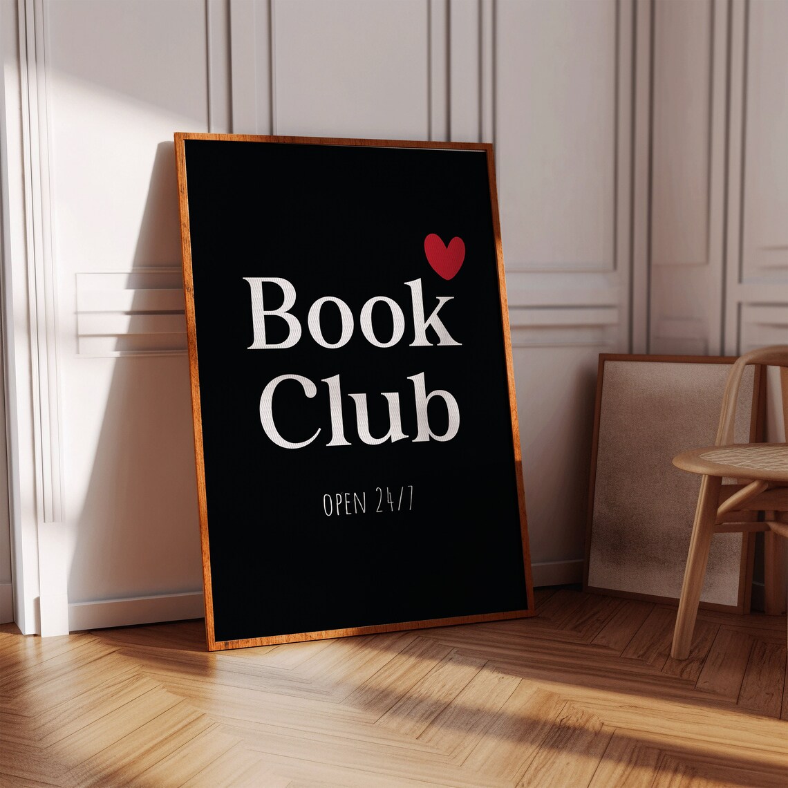 Book Club Minimalist Reading Poster, Retro Style