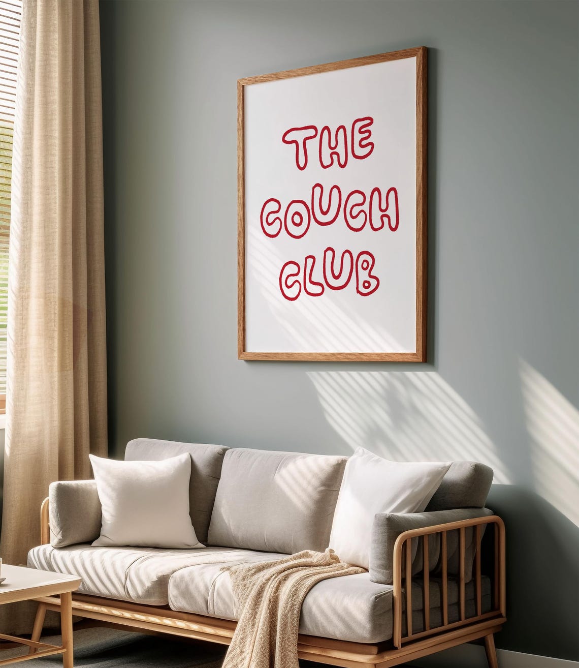 The Couch Club Red Bubble Letter Funny Cozy Lounge Decor Poster - Image 3