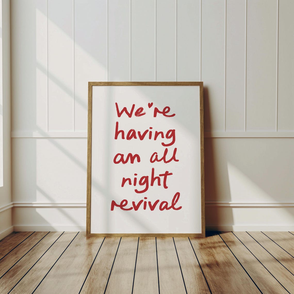 We Are Having An All Night Revival Red Script Cowboy Wall Poster - Image 3