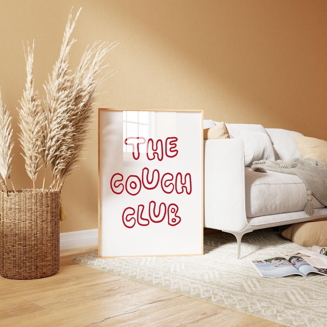 The Couch Club Red Bubble Letter Funny Cozy Lounge Decor Poster - Image 2