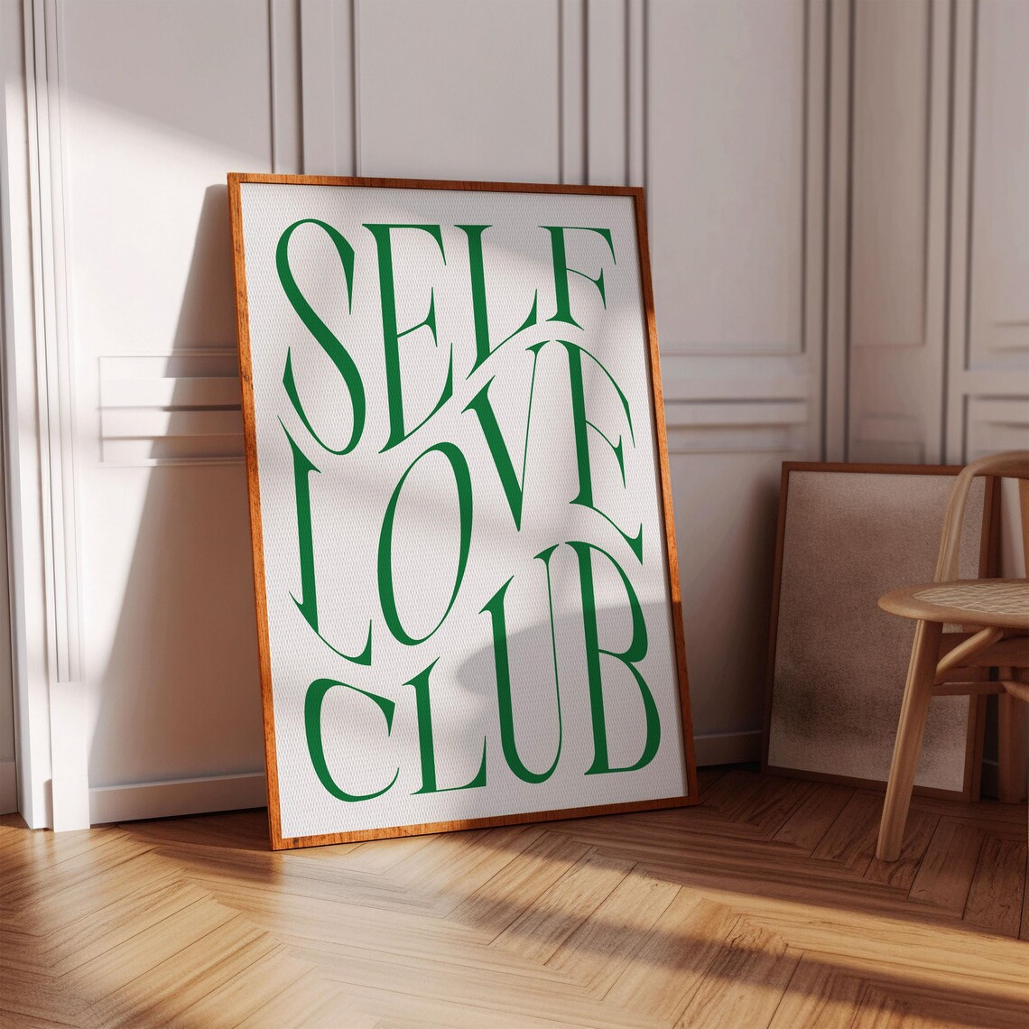 Self Love Club Green Modern Typography Positive Mental Health Quote Poster