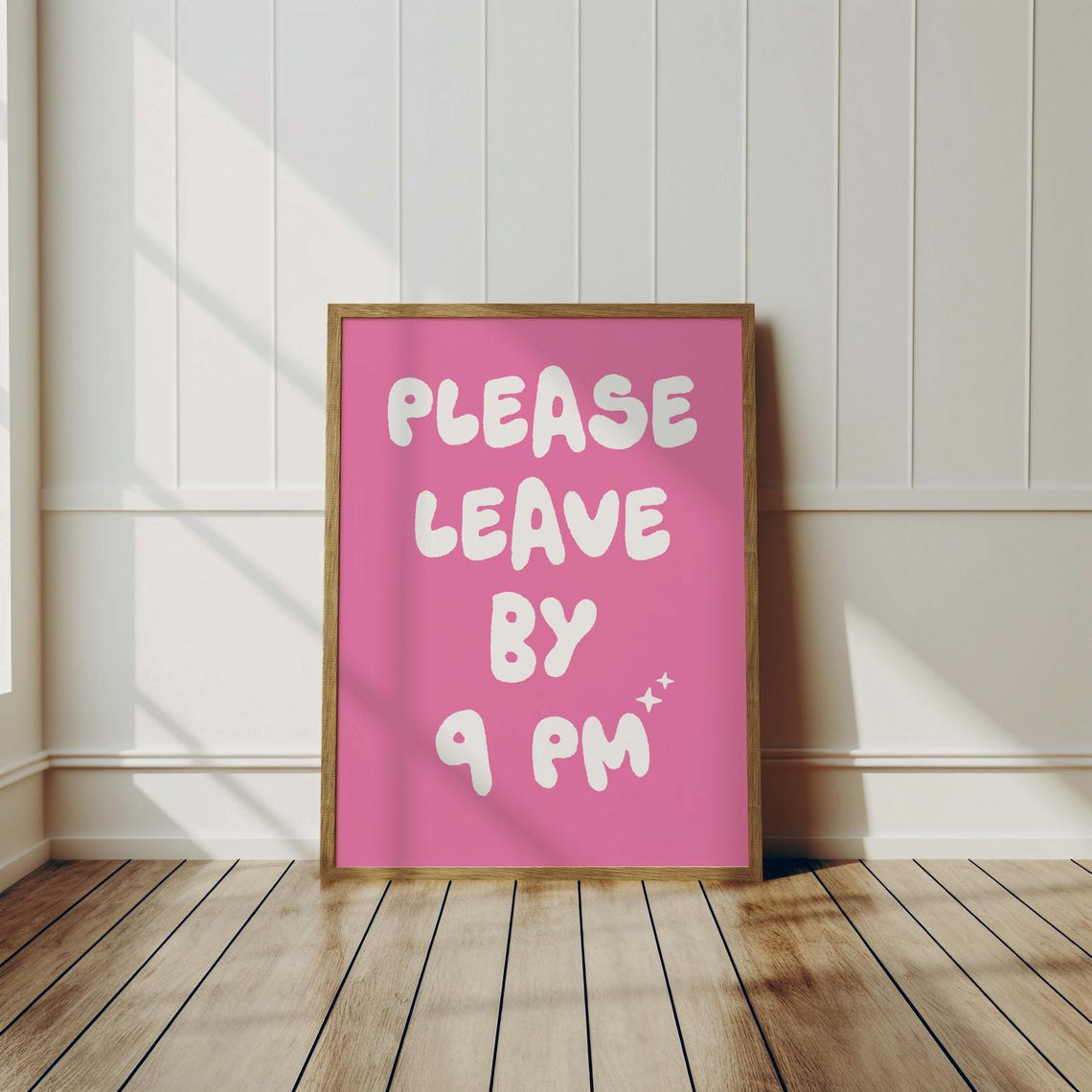 Please Leave By 9 PM Pink Bubble Funny House Rules Wall Poster - Image 3