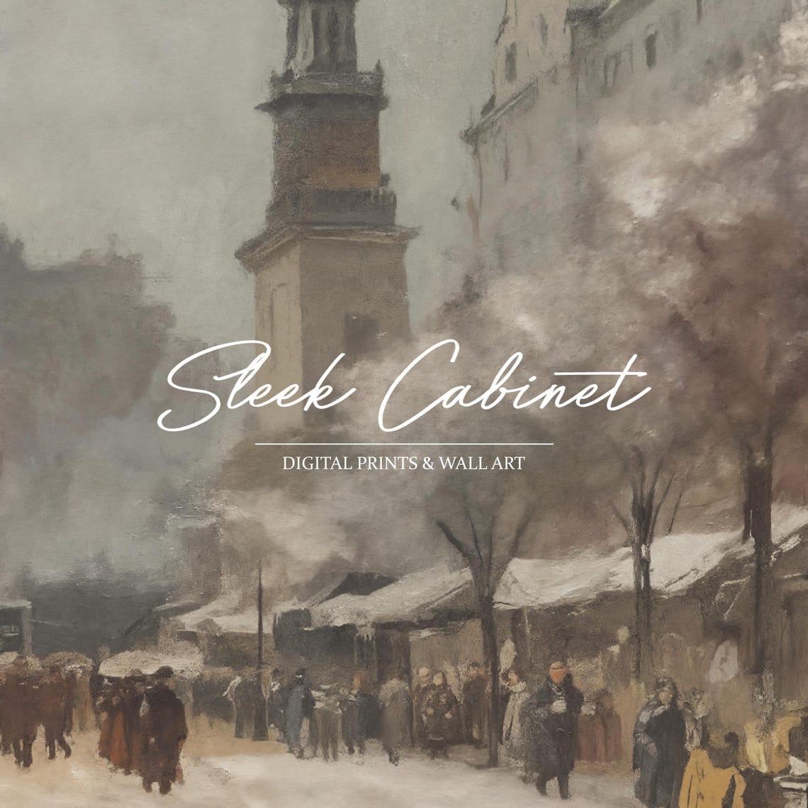 Vintage Paris Street Scene Oil Painting Cityscape With Cafe French Winter Art Print Wall Art Art Bcybr - Image 3