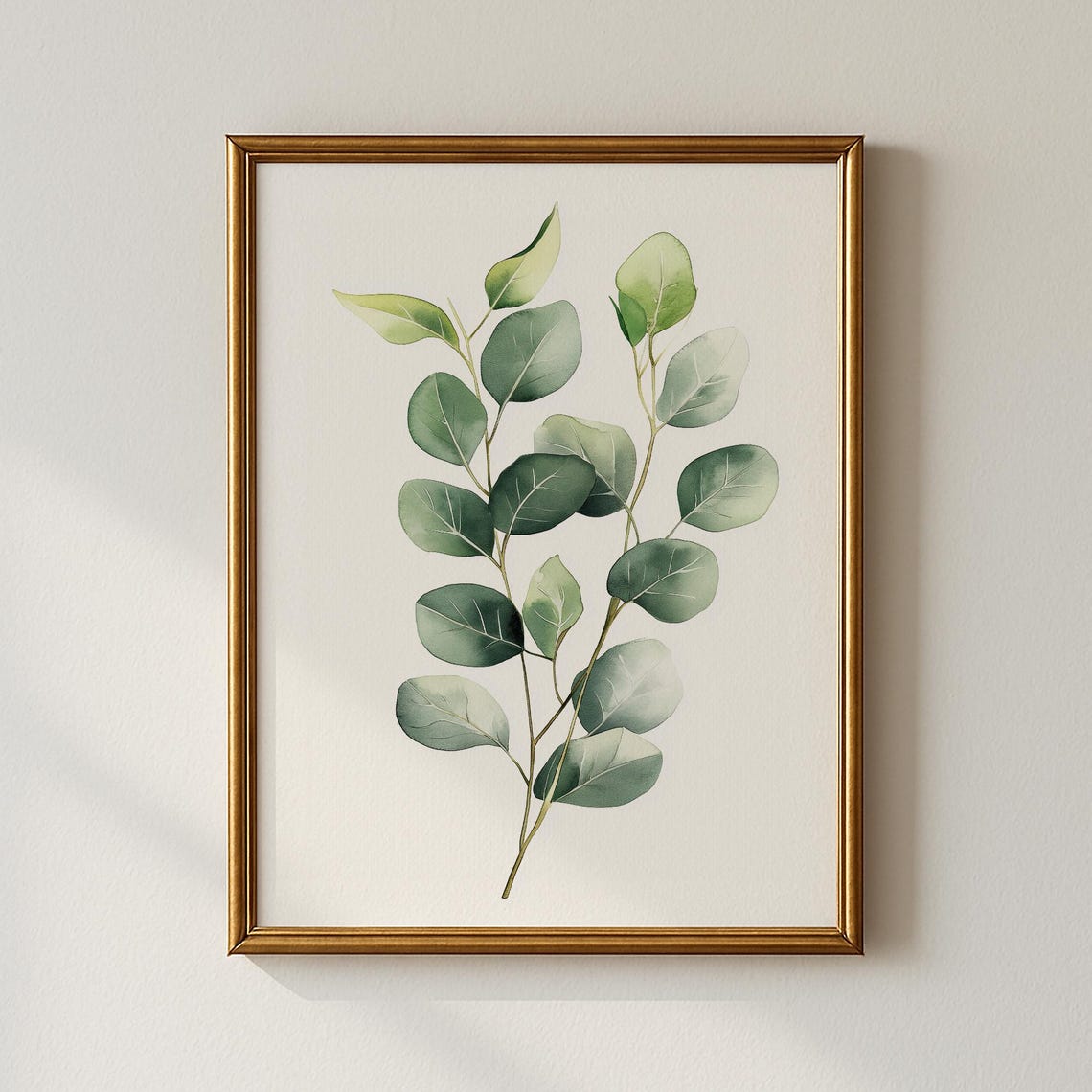 Eucalyptus Branch Watercolor Botanical Minimalist Art Poster