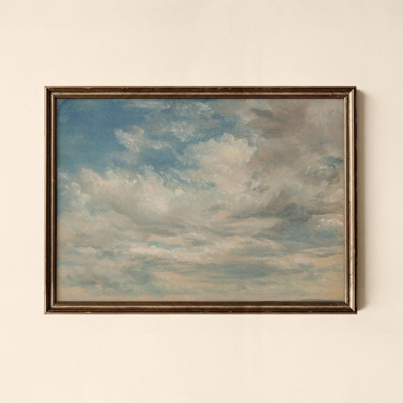 Vintage Cloud Landscape Print Living Room Decor Collected Prints Cpl371