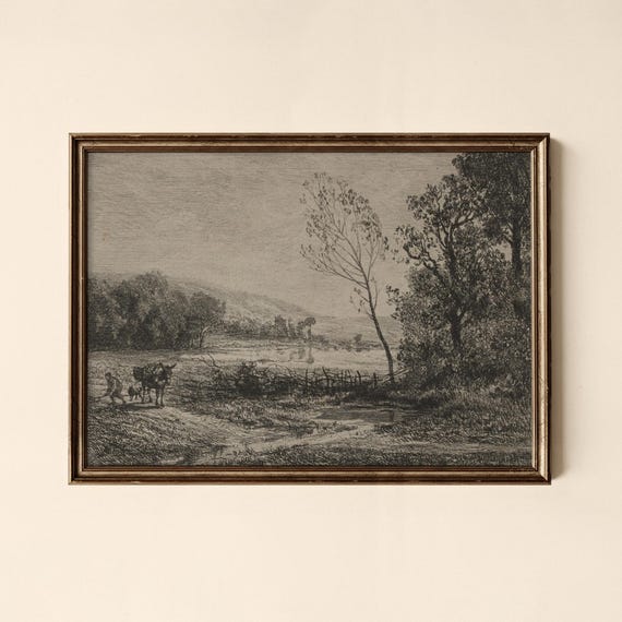 Vintage River Landscape Print Bedroom Wall Art Collected Prints Cpl146
