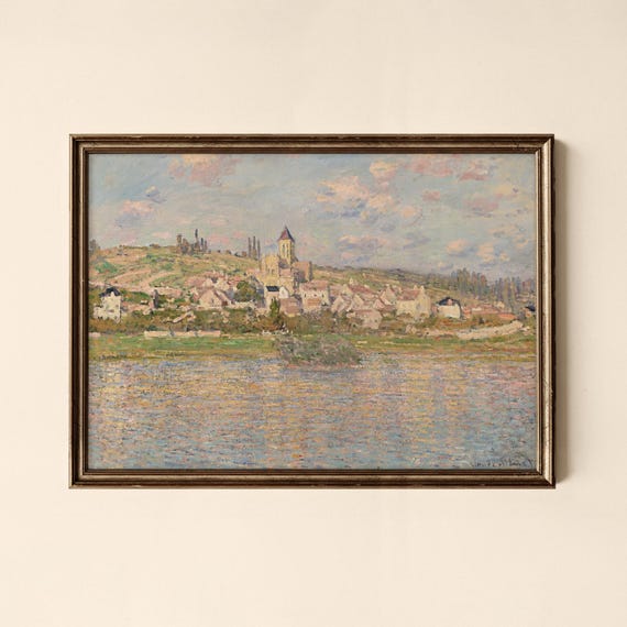 Vintage River Village Print Living Room Decor Wall Art Collected Prints Cpl303
