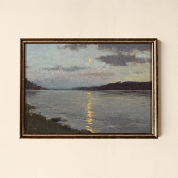 Vintage Moody River Reflection Print Living Room Decor Collected Prints Cpl330