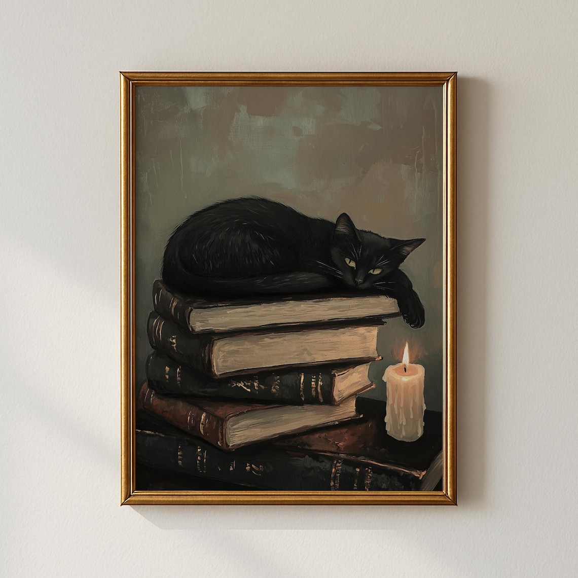 Vintage Cat Print, Antique Decor Wall Art