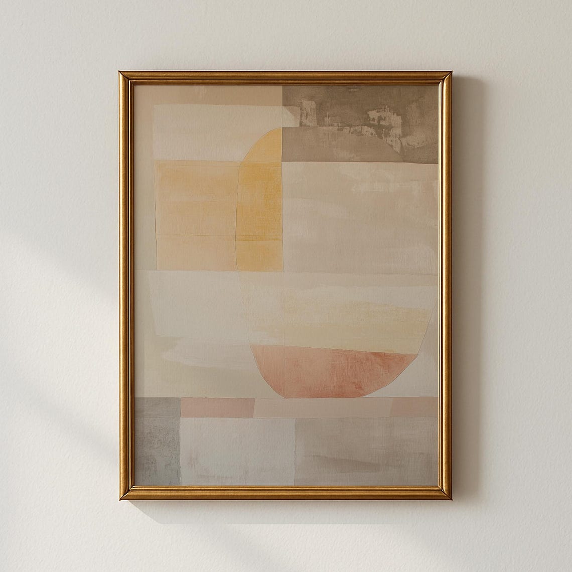 Beige Geometric Arch Shapes Minimalist Modern Abstract Poster