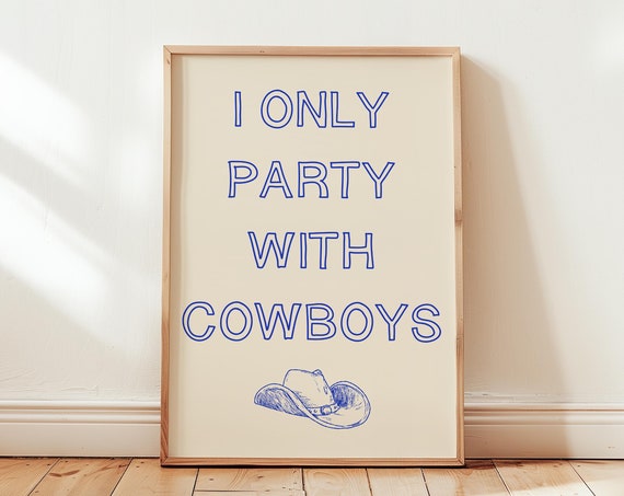 Cowboy Poster Western Wall Art Trendy Home Decor Cowboy Quote Print Retro Print Minimalist Western Art Typography Print Vintage Cowboy Print
