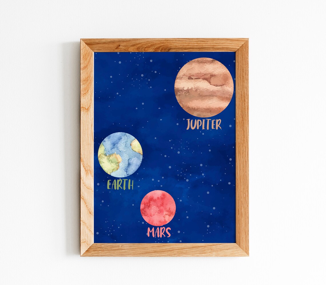 Planets Nursery Art Print, Kids Solar System Decor - Image 5