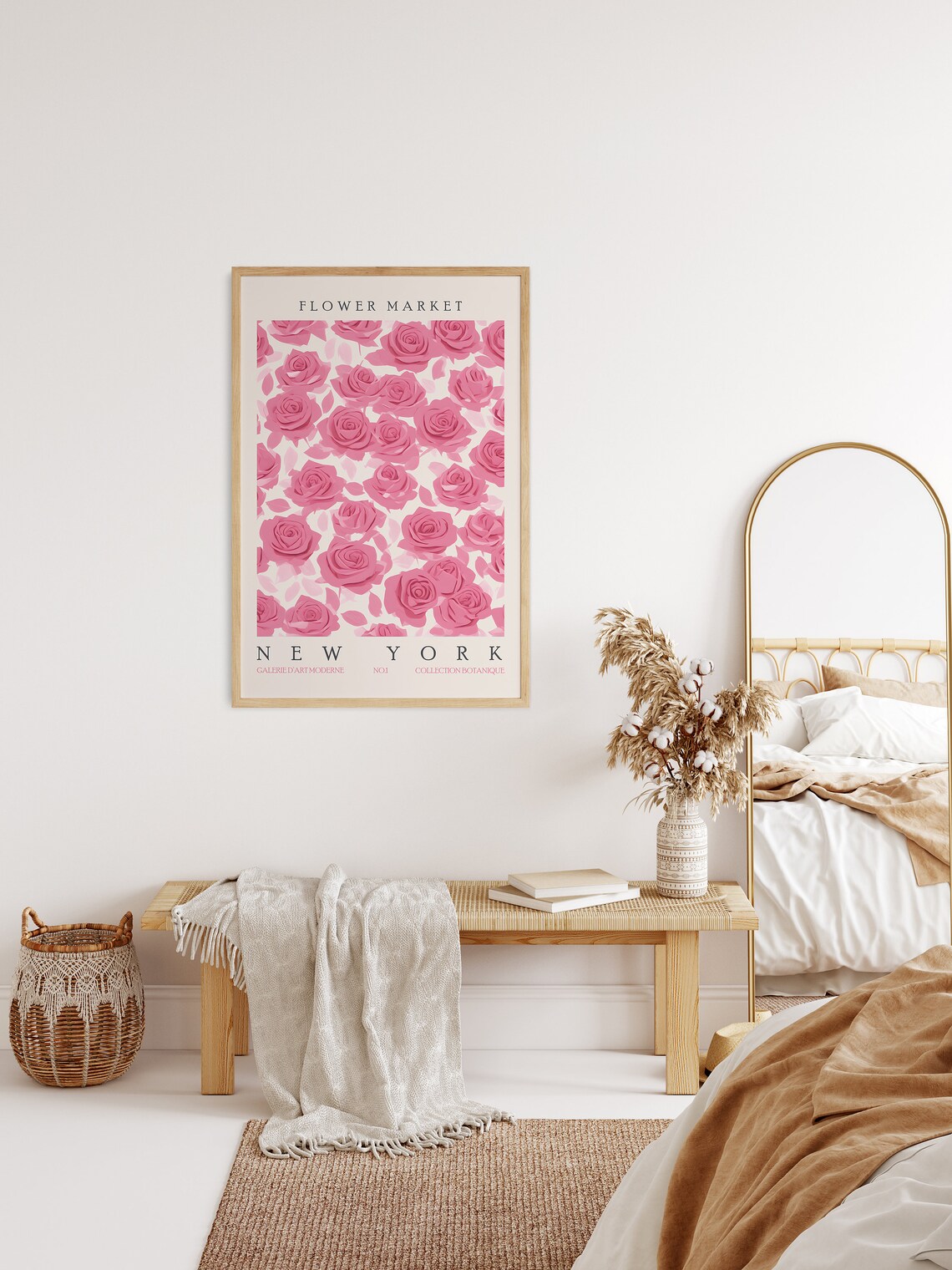 Flower Market New York Pink Roses Matisse Style Floral Art Poster - Image 2