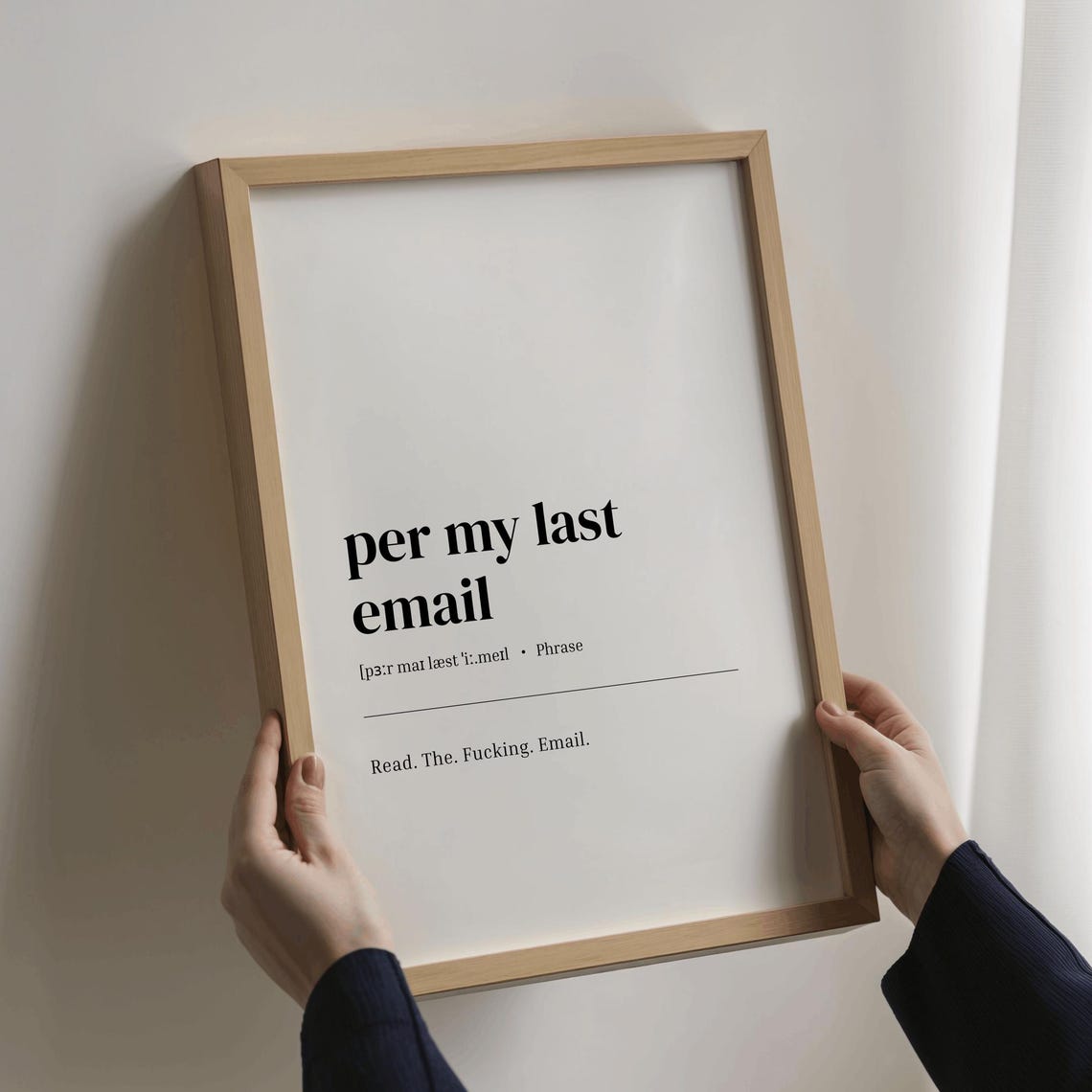 Office Wall Art Per My Last Email Definition Poster Home Decor Funny
