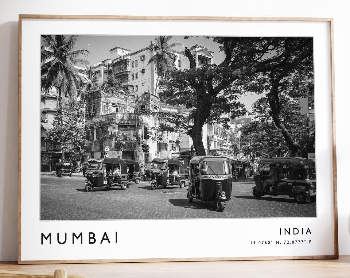 Mumbai Travel Print Mumbai Travel Poster India Travel Print Indianprint Black And White Travel Poster Travel Art Travel Gift