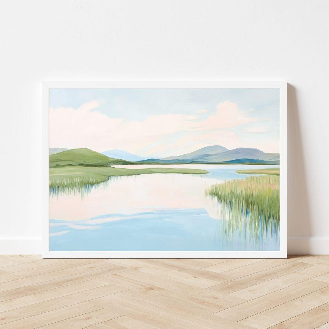 Pastel Marsh Wetland With Calm Mirror Water Landscape Poster - Image 3