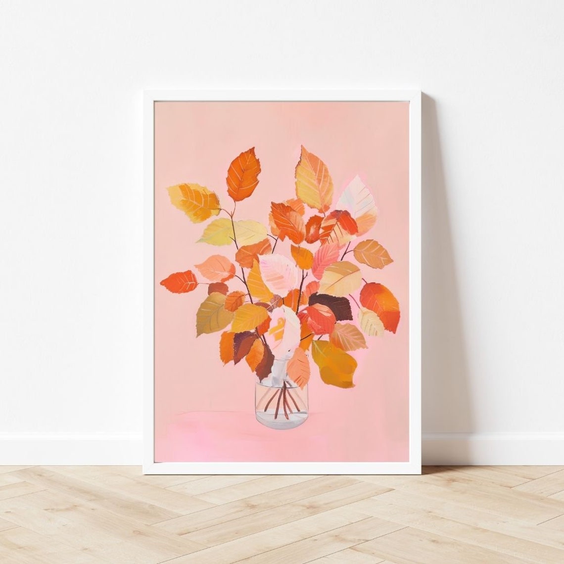 Autumn Leaf Bouquet in Glass Vase With Warm Fall Foliage Poster - Image 3