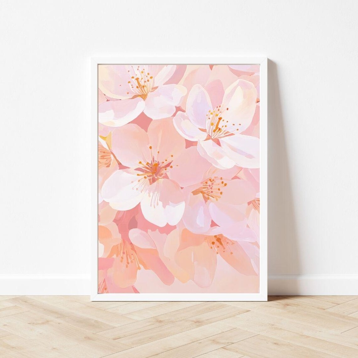 Pink Cherry Blossom Painting, Vintage Floral Art Print - Image 3