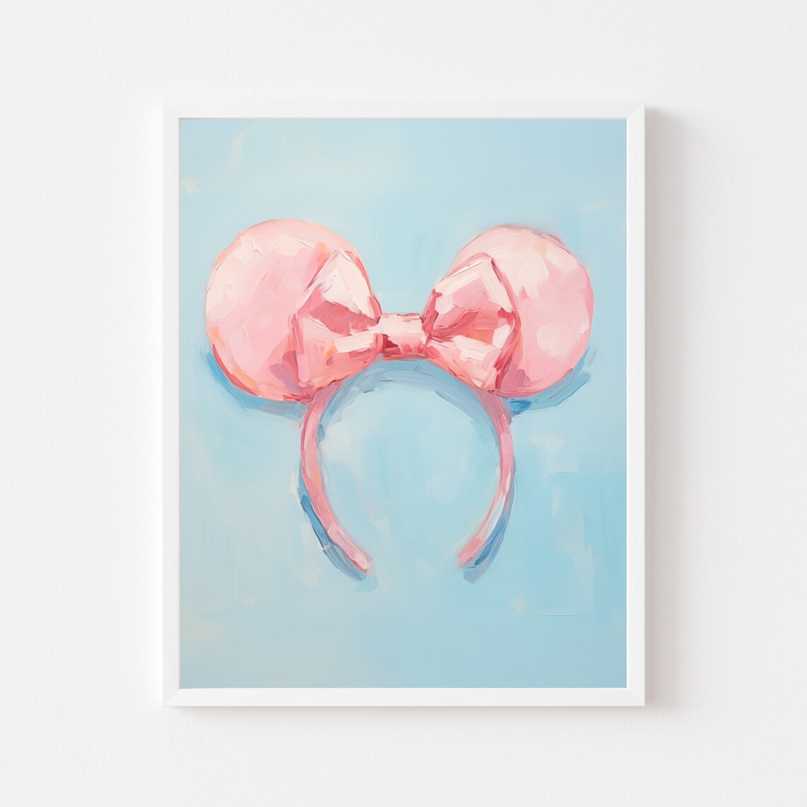 Pink Bow Mouse Ears Magical Nursery Art Print