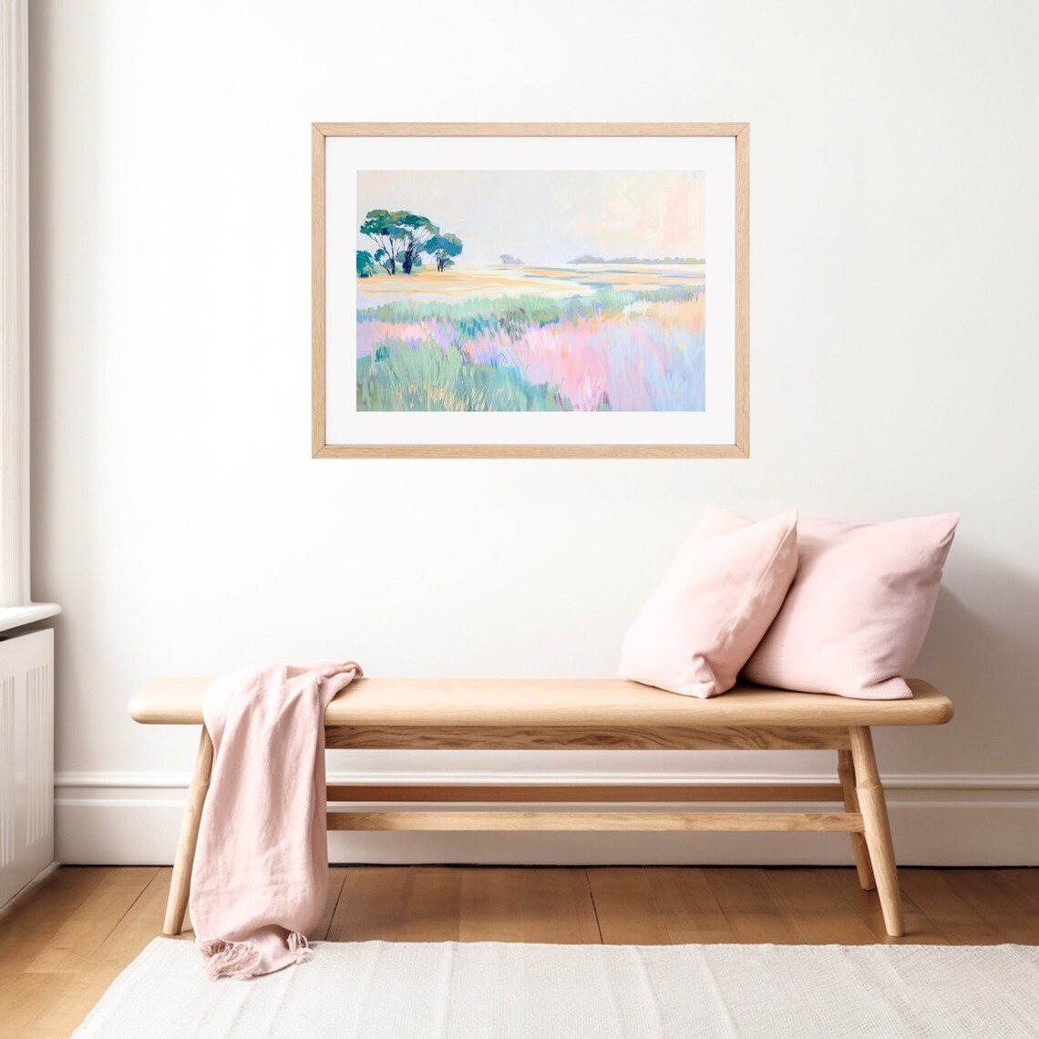Pastel Abstract Landscape, Whimsical Impressionist Art Print - Image 2
