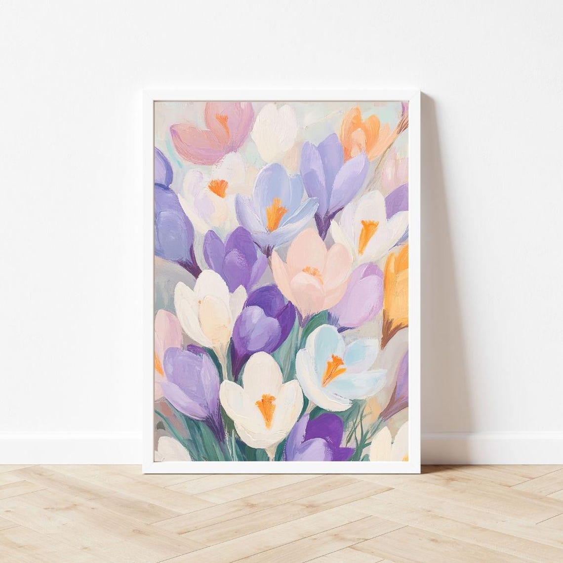 Colorful Crocus Flowers Close-Up Pastel Spring Garden Poster - Image 3