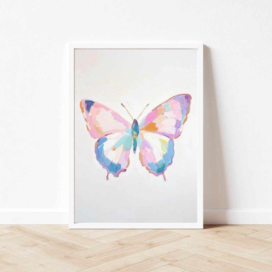 Pastel Abstract Butterfly Watercolor Art Print, Tween Room - Image 3