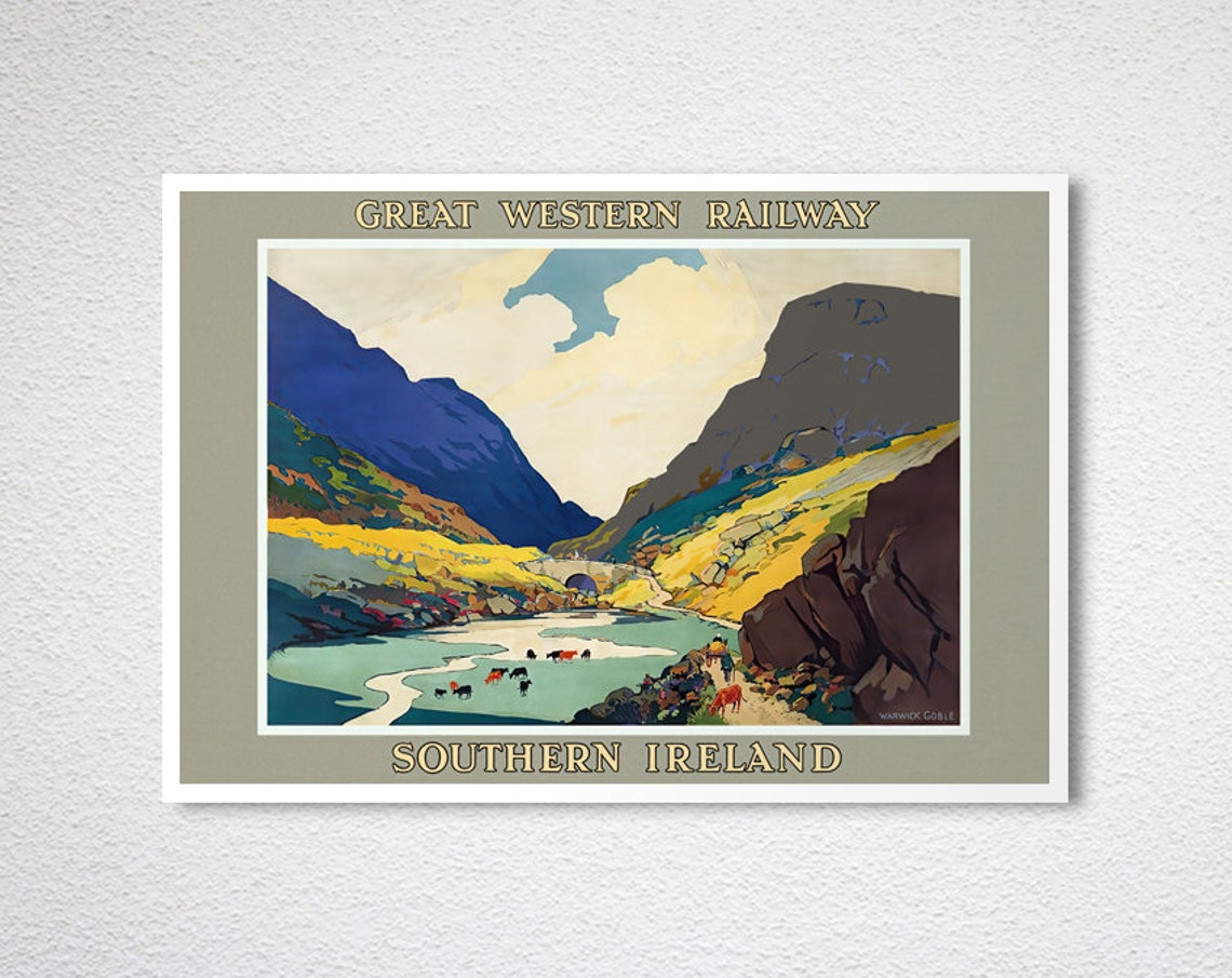 Great Western Railway Southern Ireland Valley Vintage Travel Poster - Image 2