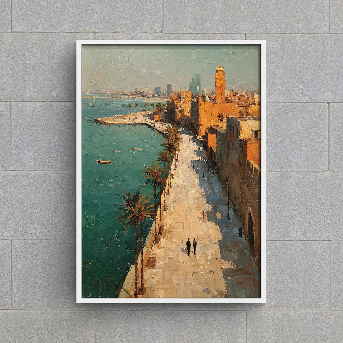 Tripoli Libya Red Castle Waterfront Promenade Historic Art Poster