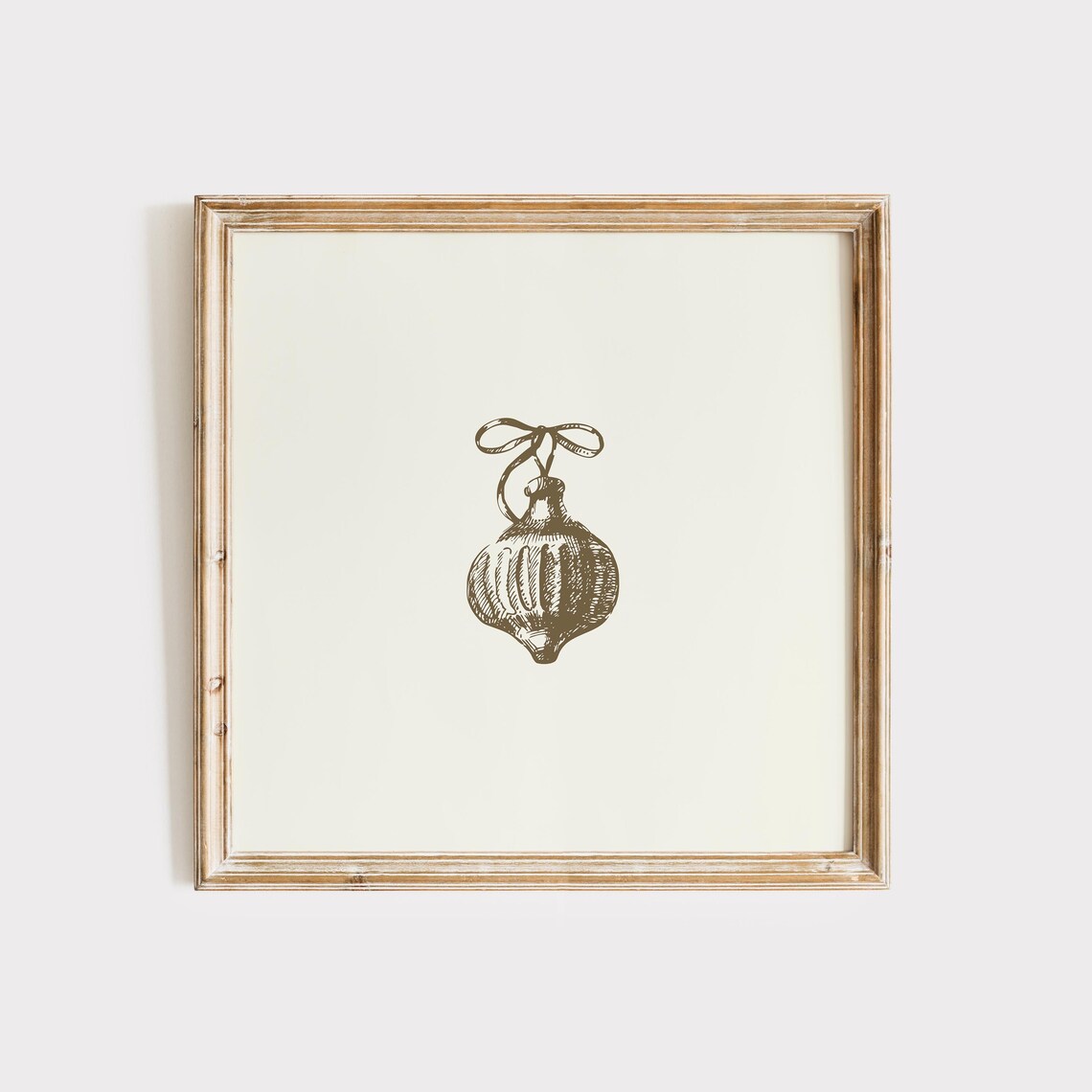 Vintage Onion Bauble Christmas Ornament Sepia Sketch Holiday Poster - Image 2