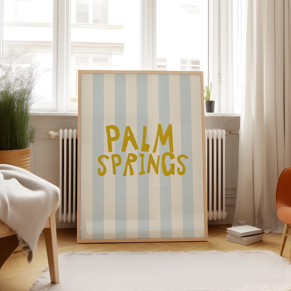 Palm Springs Vertical Illustration Art Print