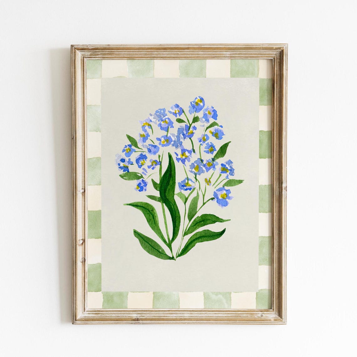 Blue Daisy Watercolor Nursery Art Print