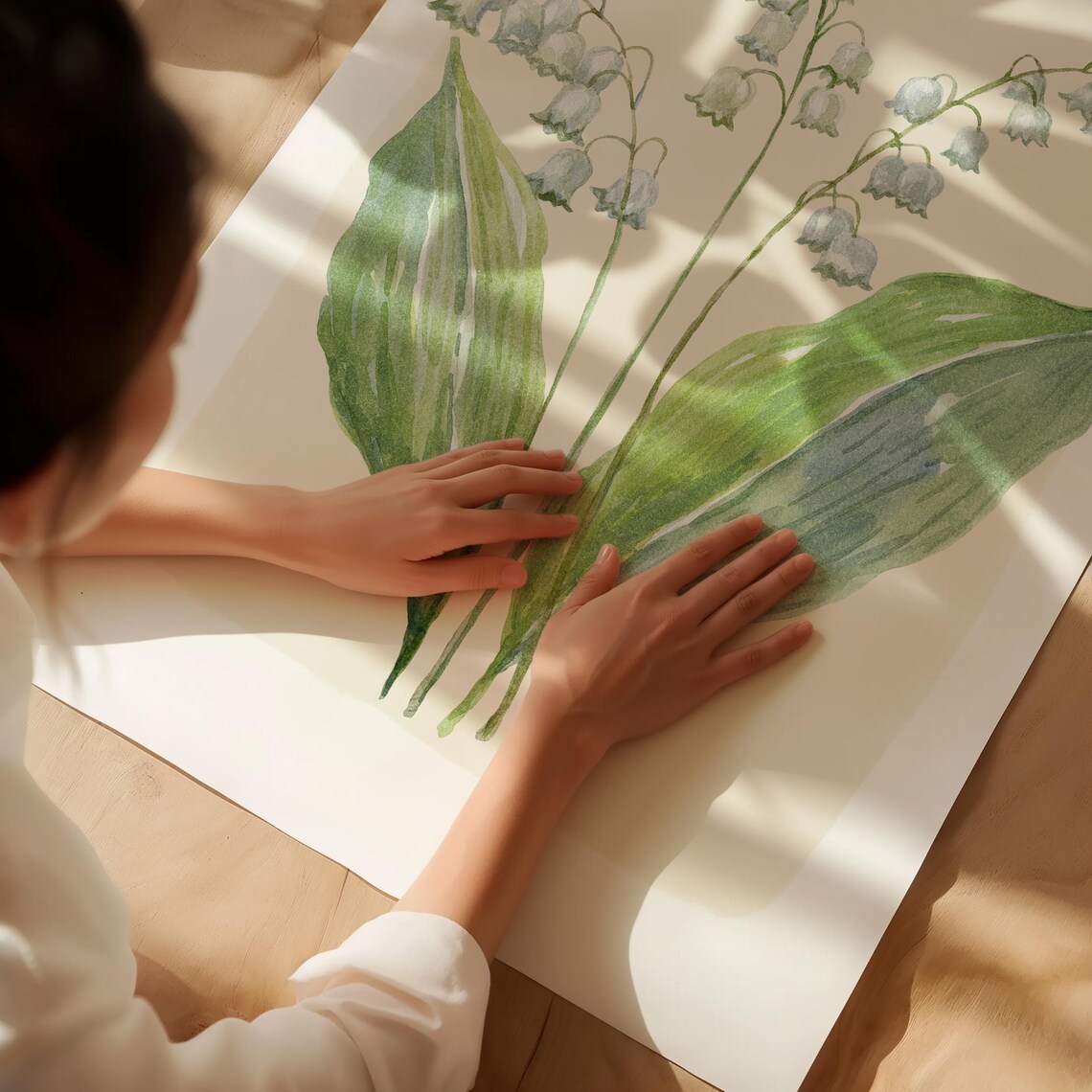 Lily of the Valley White Bells Vintage Garden Botanical Art Print - Image 3