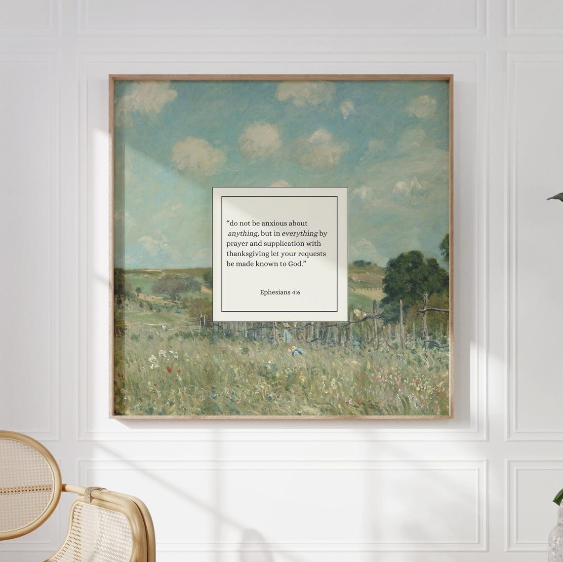 Do Not Be Anxious Scripture Meadow Landscape Bible Verse Wall Art - Image 5
