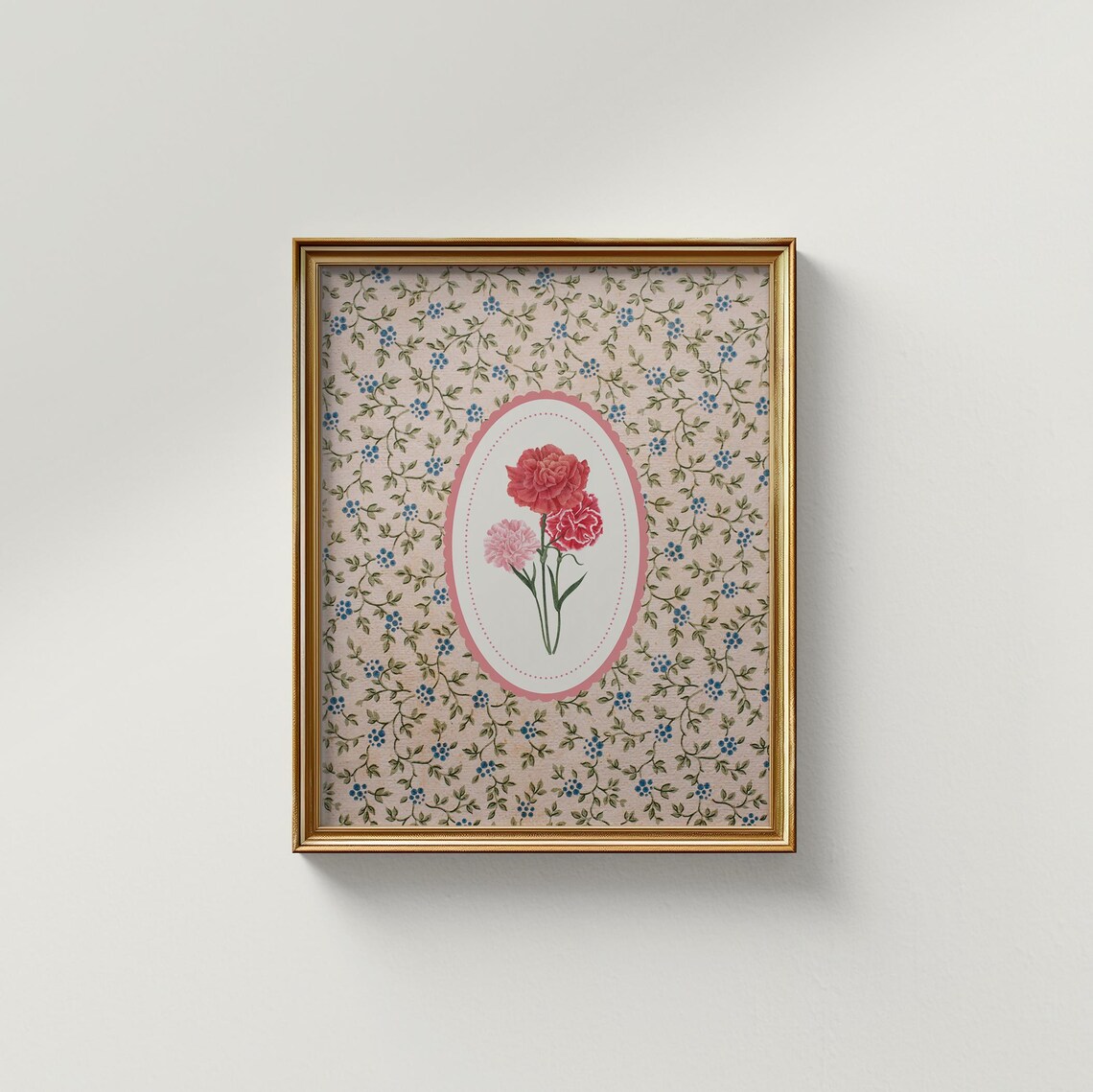 Grandma's Carnation Illustration Art Print, Vintage Botanical - Image 2