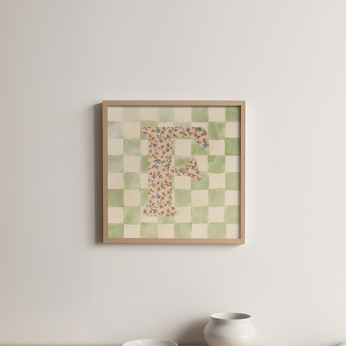 F Square Initial Personalized Watercolor Gift - Image 5