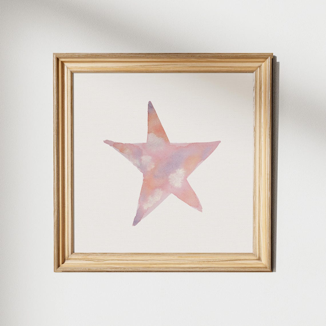 Pink Purple Watercolor Star Minimalist Square Nursery Poster Dreamy - Image 2