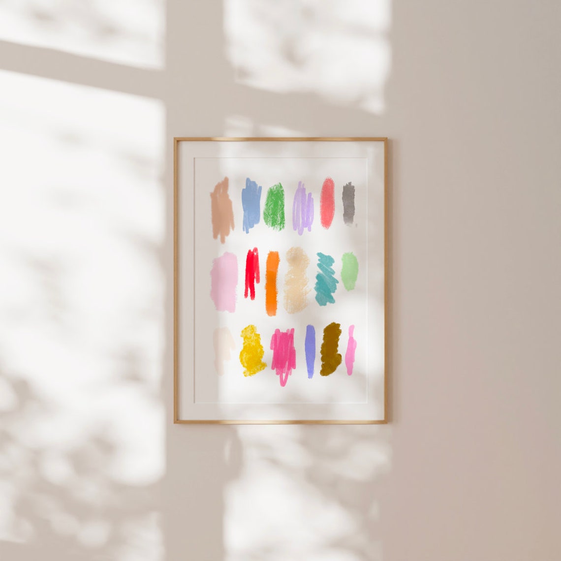 Abstract Paint Stroke Color Swatch Grid Modern Minimalist Poster - Image 3