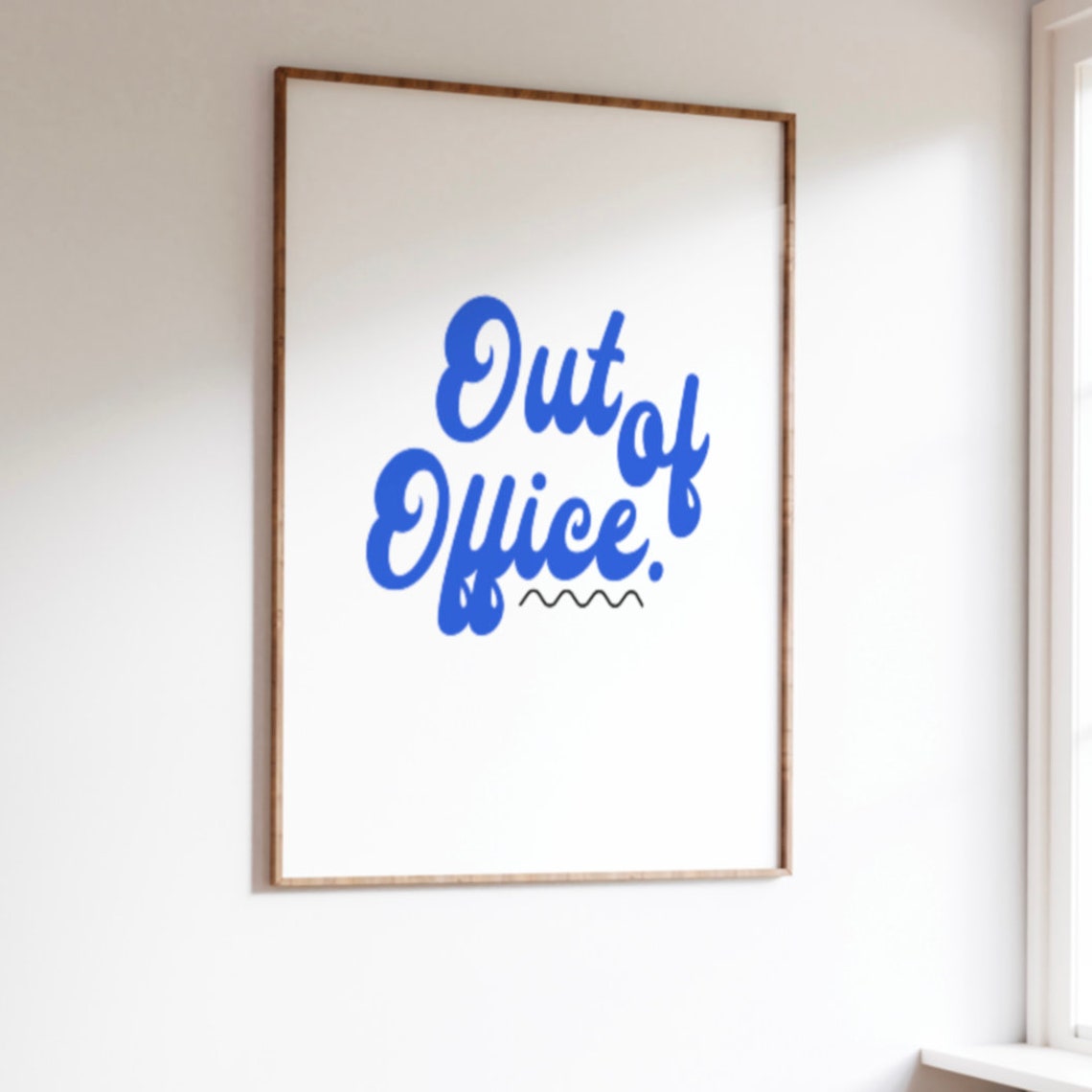 Out Of Office Blue Retro Typography Motivational Quote Poster - Image 2