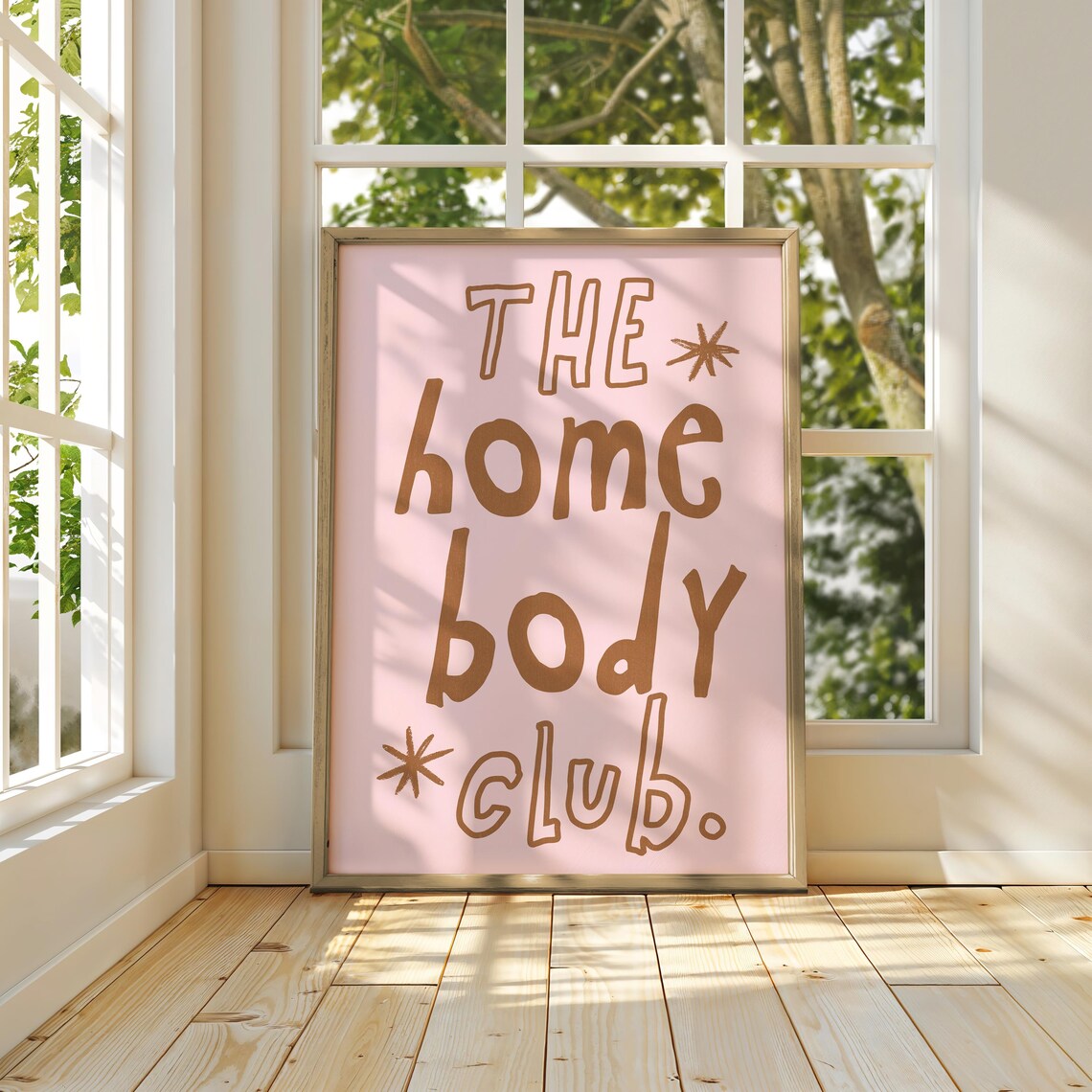 The Homebody Club Pink Brown Hand Lettered Quote Trendy Wall Art Print - Image 2