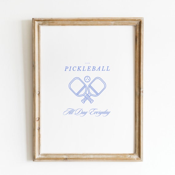 Pickleball Club Print Wall Art Trendy Decor Abstract Vintage Painting Tennis Pickleball Racket