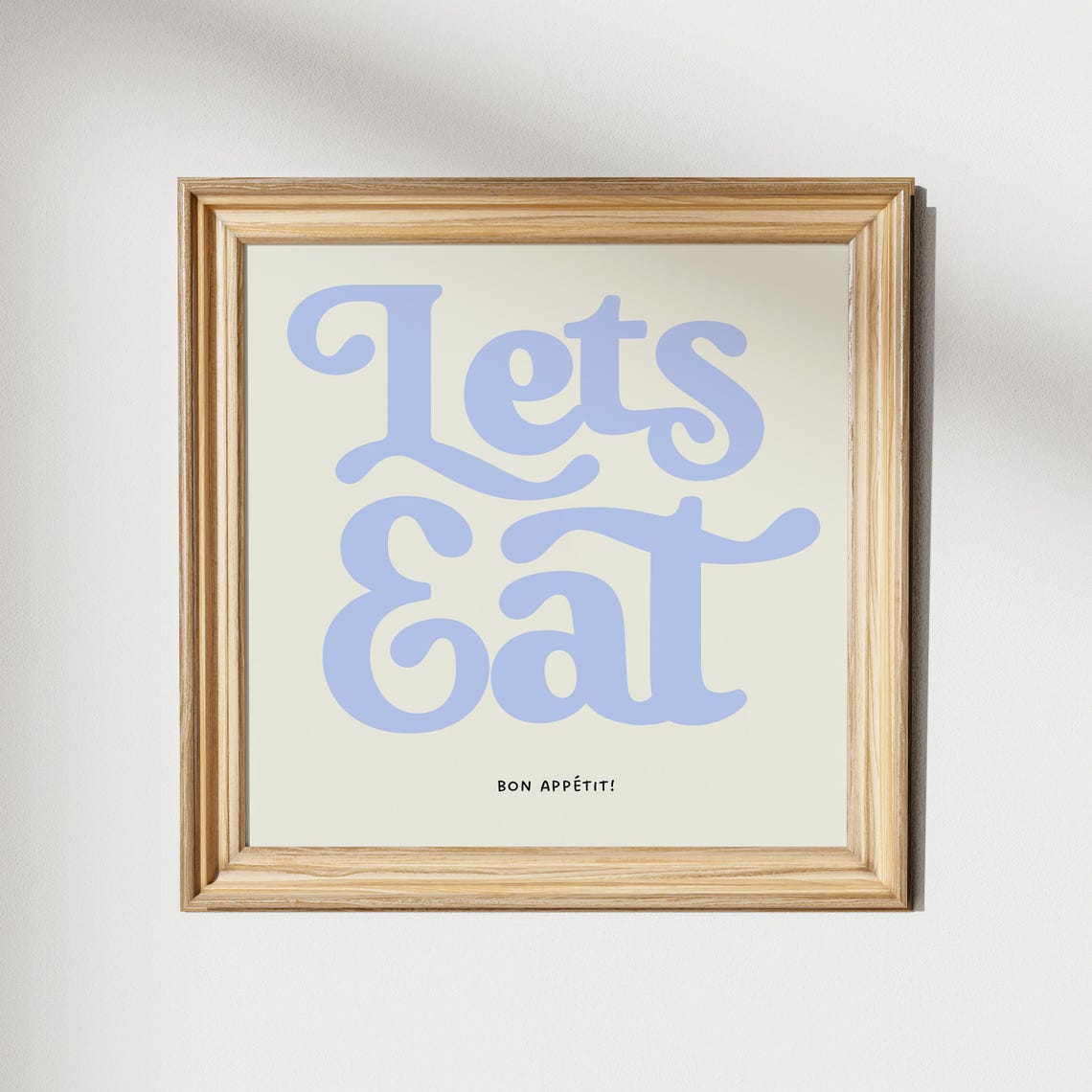 Lets Eat Retro Script Lavender on Cream Bon Appetit Kitchen Poster - Image 2