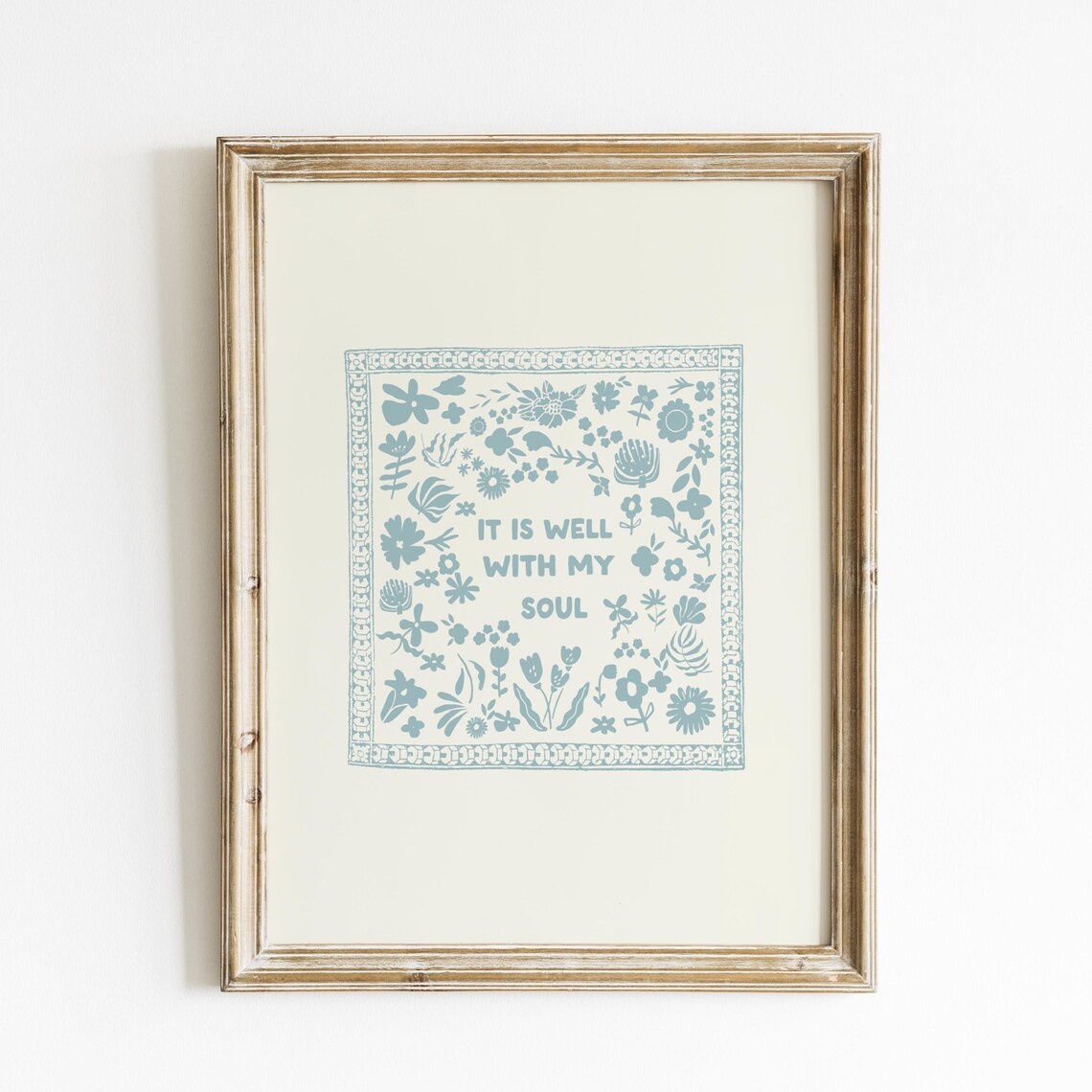 It Is Well With My Soul Art Print, Vintage Vertical Decor