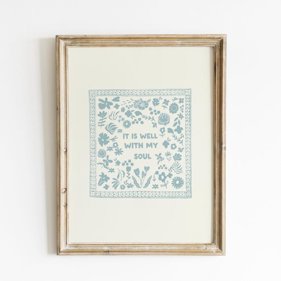 It Is Well With My Soul Art Print, Vintage Vertical Decor