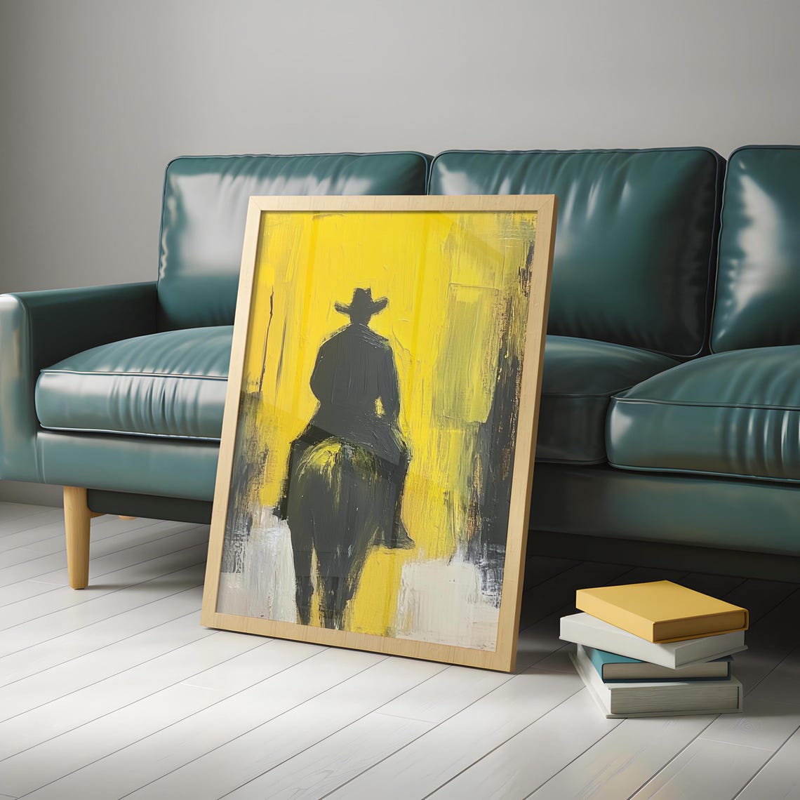 Western Cowboy Oil Painting Print Wall Hanging Masculine Wall Art Art Southwestern Artwork - Image 2