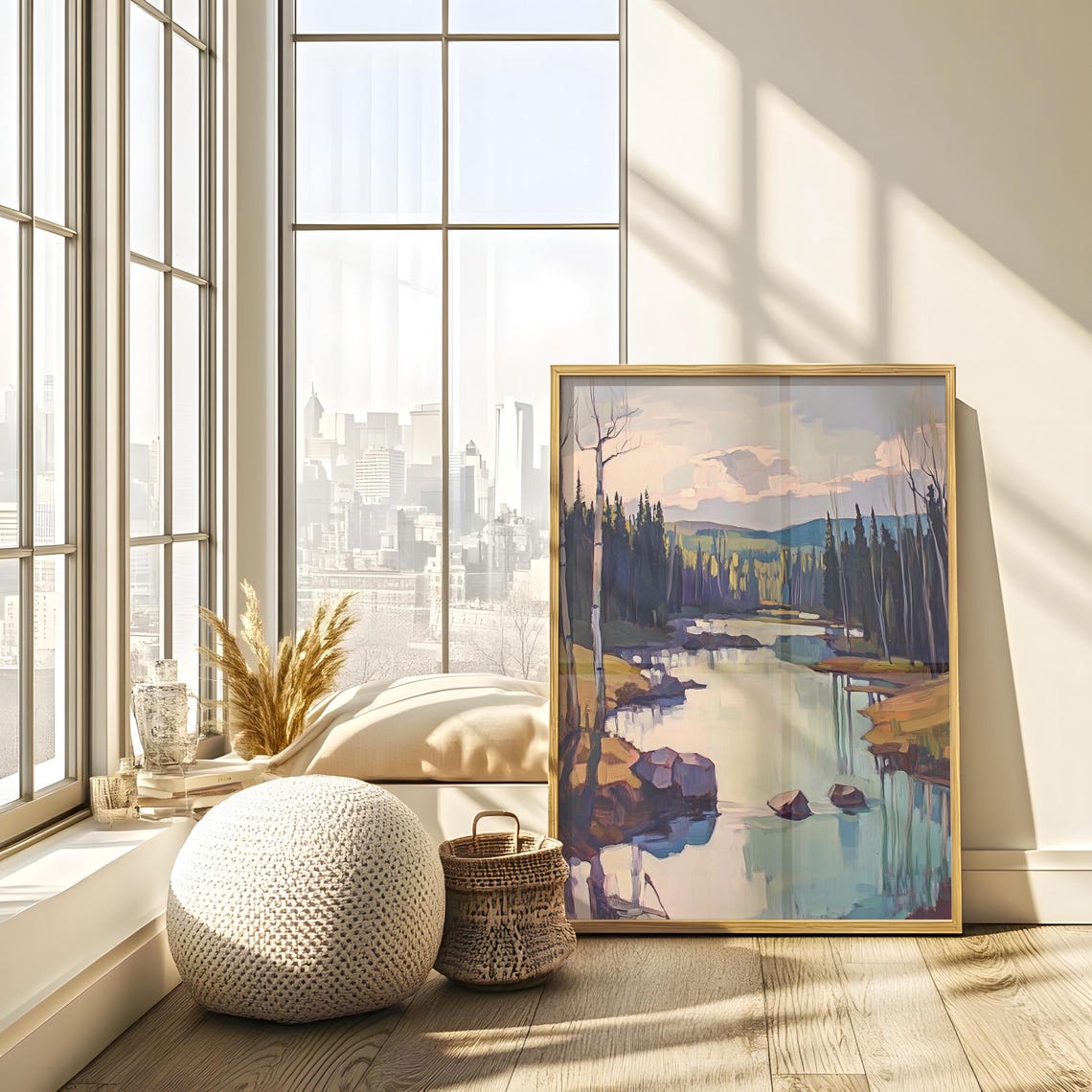 Rugged River Wall Hanging Masculine Wall Art Art Alpha Male Guy Apartment Decor Over Bed Wall Art - Image 2