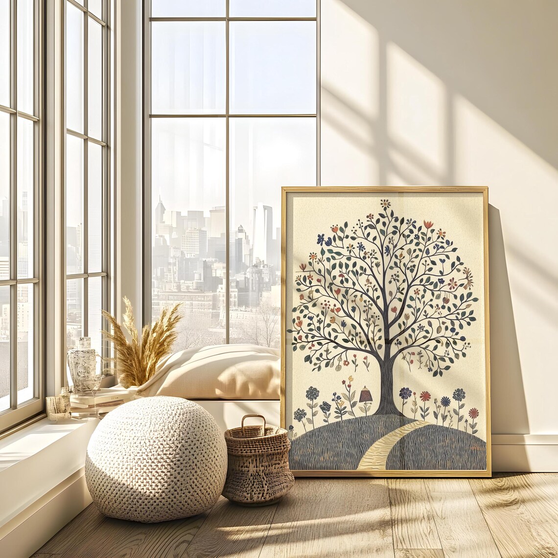 Cool Tree Folk Art Botanical Poster Print - Image 2